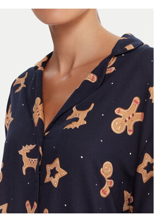 Hunkemöller Piżama Gingerbread 302783 Czarny Regular Fit. Kolor: czarny. Materiał: wiskoza