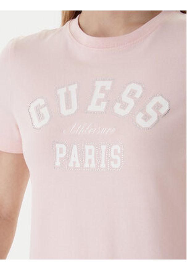 Guess T-Shirt V6RI15 J1314 Różowy Regular Fit. Kolor: różowy. Materiał: bawełna