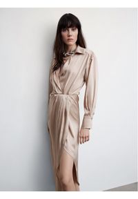 mango - Sukienka koktajlowa Mango. Kolor: beżowy. Styl: wizytowy #1