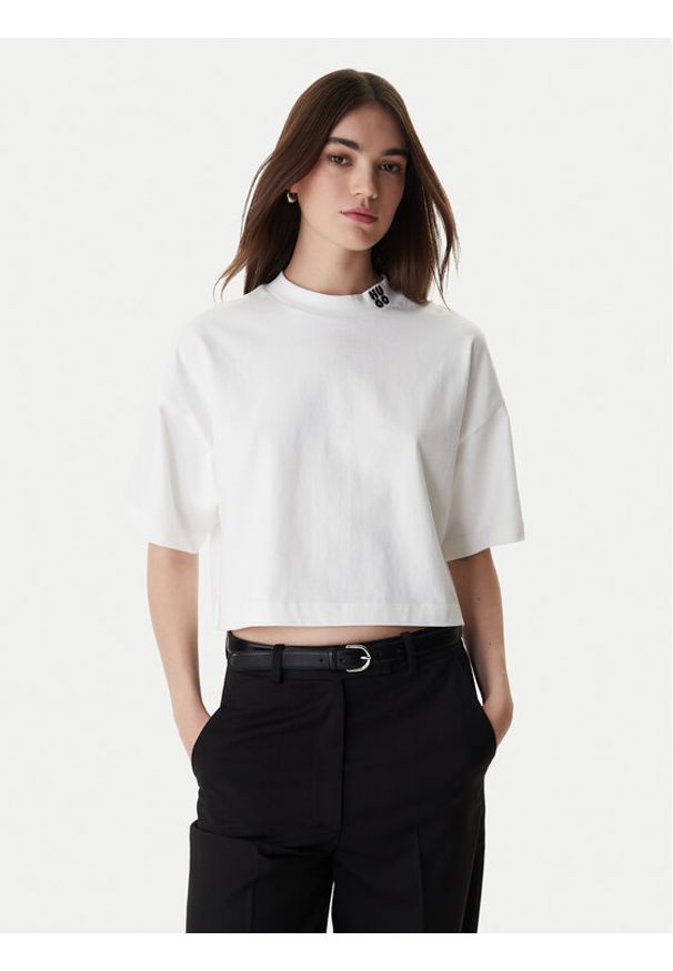 Hugo - HUGO T-Shirt Damelody 50561189 Biały Regular Fit. Kolor: biały. Materiał: bawełna