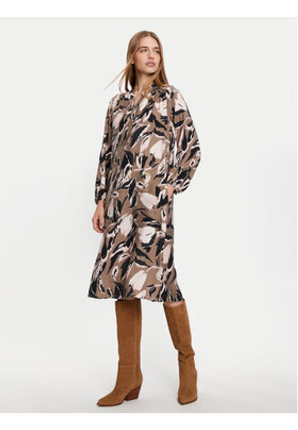 Fransa Sukienka codzienna Ariana 20614313 Brązowy Loose Fit. Okazja: na co dzień. Kolor: brązowy. Materiał: wiskoza. Typ sukienki: proste. Styl: casual