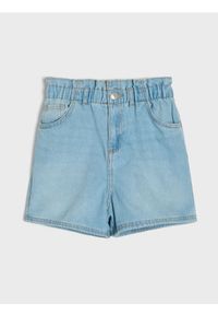 Sinsay - Szorty jeansowe paperbag - niebieski. Kolor: niebieski. Materiał: jeans #1