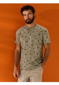 Sinsay - Bawełniana koszulka ze wzorem - zielony. Kolor: zielony. Materiał: bawełna #1