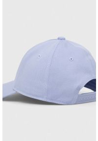 Armani Exchange czapka z daszkiem bawełniana kolor fioletowy z aplikacją. Kolor: fioletowy. Materiał: bawełna. Wzór: aplikacja #4