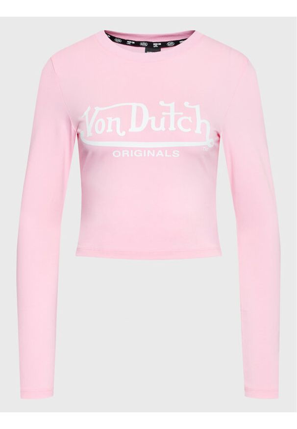 Von Dutch Bluzka Blair 6 224 012 Różowy Slim Fit. Kolor: różowy. Materiał: bawełna
