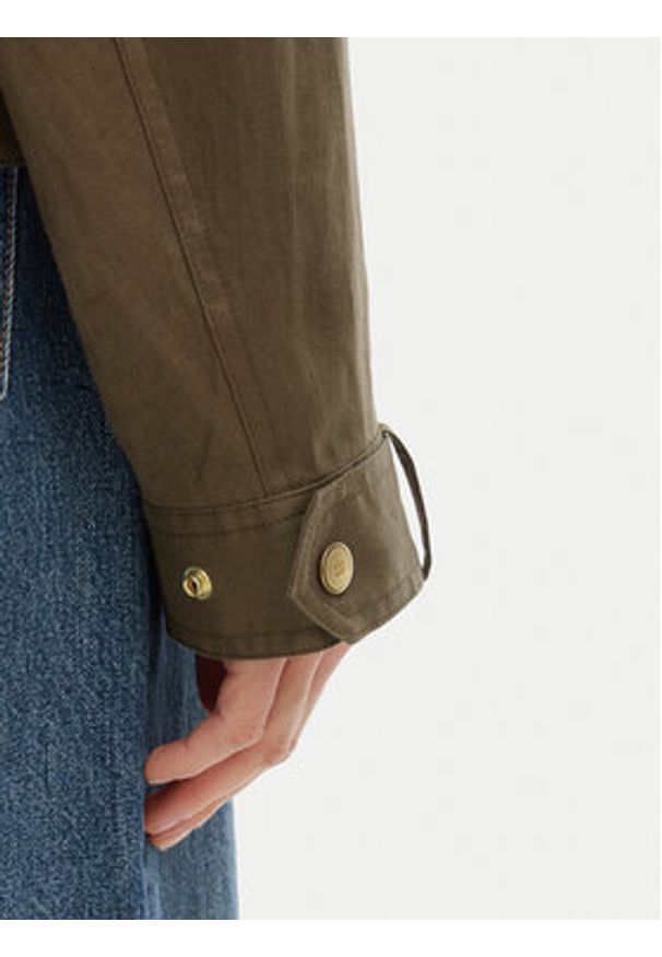 TOMMY HILFIGER - Tommy Hilfiger Kurtka przejściowa WW0WW48616 Zielony Relaxed Fit. Kolor: zielony. Materiał: len