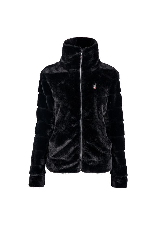 Aulp - Kurtka damska AULP NALOR sztuczne futerko miękka ciepła stylowa miejska. Kolor: czarny. Materiał: futro. Sezon: zima. Sport: narciarstwo