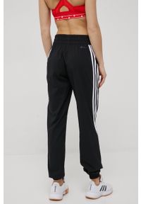 adidas Performance spodnie H59081 damskie kolor czarny joggery high waist. Stan: podwyższony. Kolor: czarny. Materiał: tkanina, materiał #3