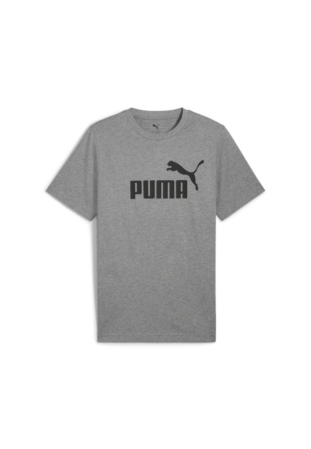 Puma - Męska koszulka Essentials z logo No. 1 PUMA. Kolor: szary. Materiał: guma. Wzór: nadruk. Sport: fitness, bieganie