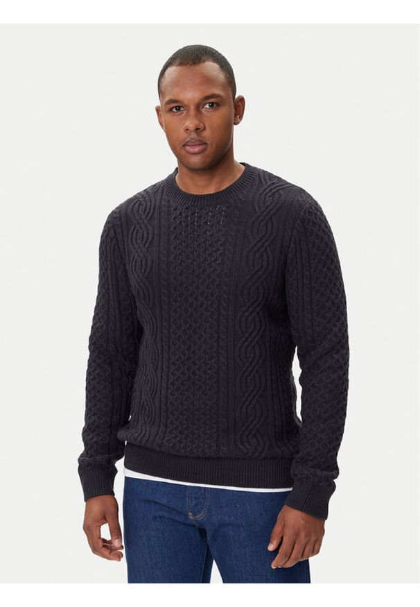 Jack & Jones - Jack&Jones Sweter Blusean 12283486 Granatowy Regular Fit. Kolor: niebieski. Materiał: bawełna
