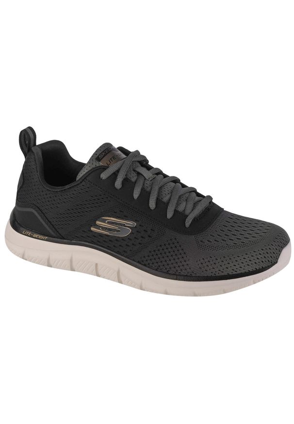 skechers - Buty do chodzenia męskie Skechers Track Ripkent. Zapięcie: sznurówki. Kolor: szary, wielokolorowy, czarny, zielony. Materiał: materiał, tkanina. Szerokość cholewki: normalna. Sport: turystyka piesza