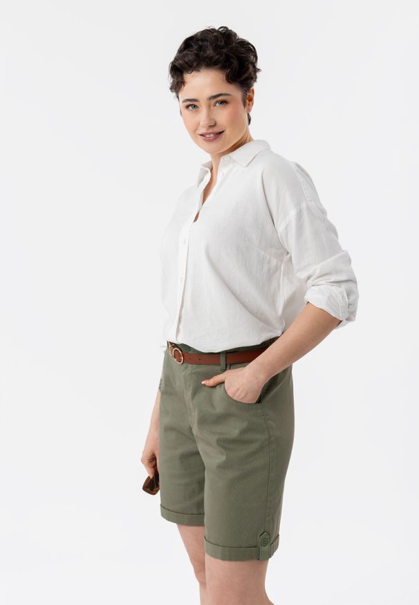 Volcano - Szorty damskie, Comfort Fit, P-LAURA. Materiał: elastan, bawełna, materiał. Długość: krótkie. Sezon: lato