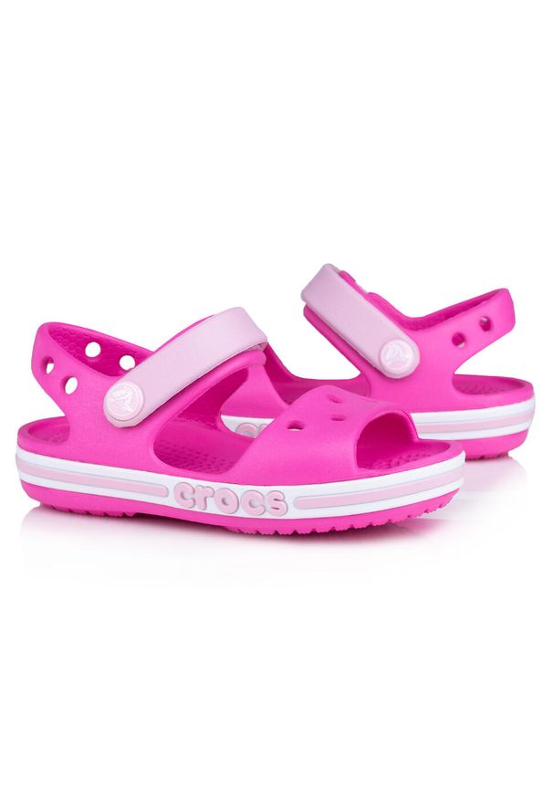 Sandały sportowe dziecięce Crocs CROCBAND. Okazja: na plażę. Kolor: różowy, biały, wielokolorowy. Styl: sportowy