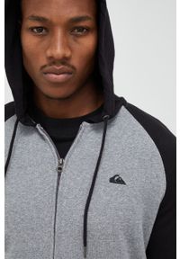 Quiksilver bluza męska kolor czarny z kapturem gładka. Okazja: na co dzień. Typ kołnierza: kaptur. Kolor: szary. Materiał: bawełna. Długość rękawa: raglanowy rękaw. Wzór: gładki. Styl: casual #4