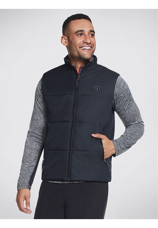 skechers - Skechers Bezrękawnik Goshield Vest JA21 Czarny Regular Fit. Kolor: czarny. Materiał: syntetyk. Długość rękawa: bez rękawów