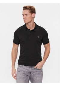 Calvin Klein Jeans Polo Embro Badge J30J325269 Czarny Slim Fit. Typ kołnierza: polo. Kolor: czarny. Materiał: bawełna