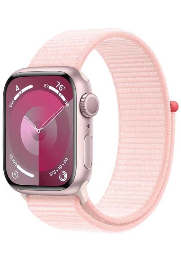 APPLE - Smartwatch Apple Watch 9 GPS 45mm aluminium Różowy | Różowy opaska sportowa. Rodzaj zegarka: smartwatch. Kolor: różowy. Materiał: materiał. Styl: sportowy