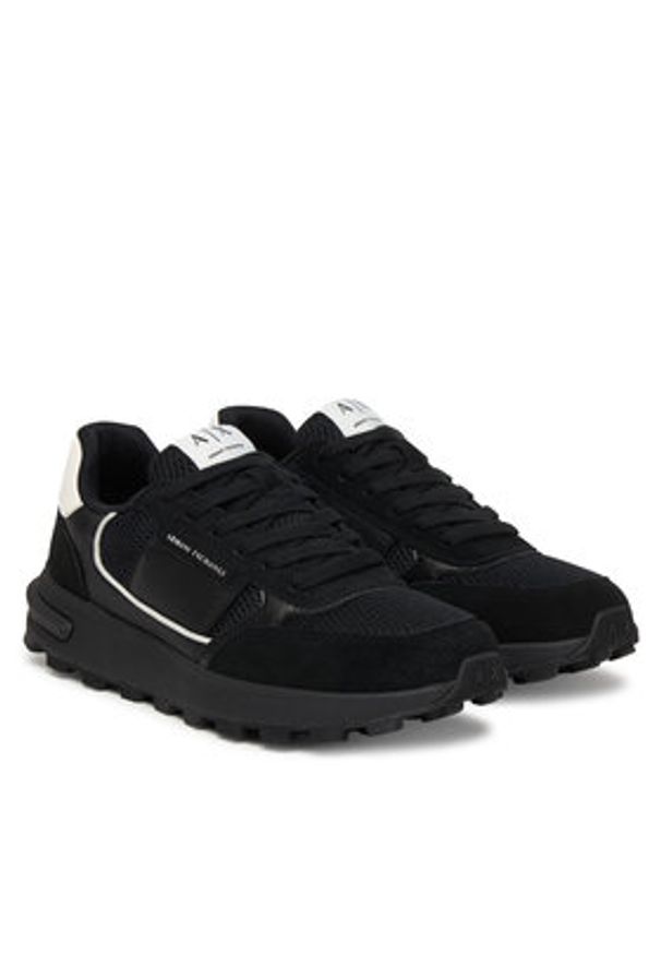 Armani Exchange Sneakersy XM002197 AF17447 MC024 Czarny. Kolor: czarny. Materiał: zamsz, skóra