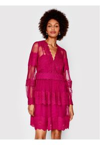 TwinSet - TWINSET Sukienka koktajlowa 222TP2252 Różowy Regular Fit. Kolor: różowy. Materiał: syntetyk. Styl: wizytowy