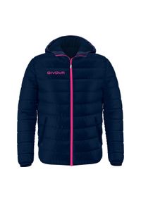 Kurtka pikowana Givova Olanda 3XL – niebieska/łososiowa. Kolor: niebieski, różowy, wielokolorowy. Materiał: puch. Sport: turystyka piesza