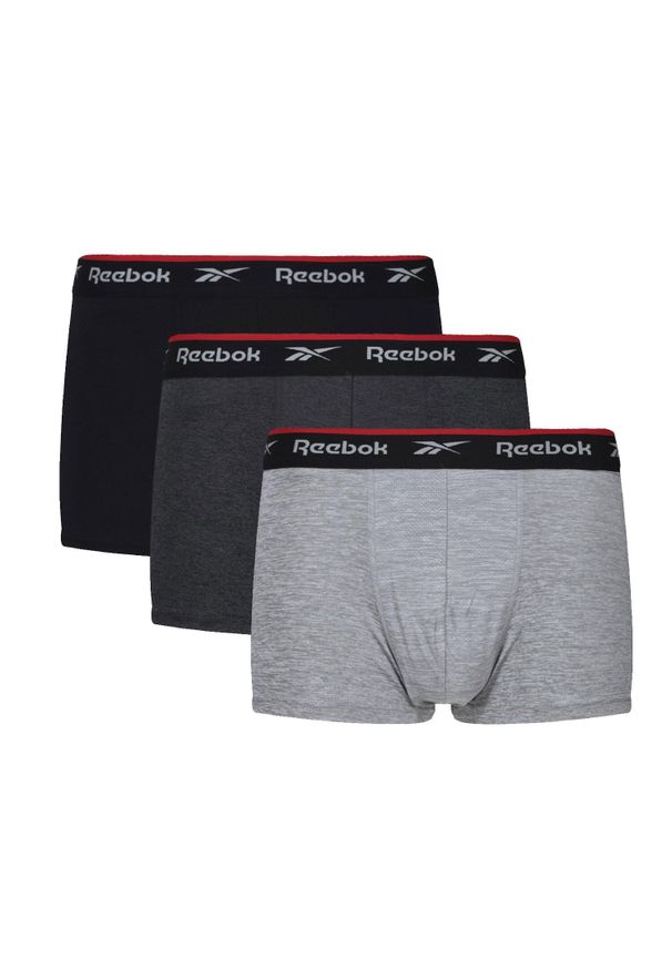 Reebok - Sportowe Bokserki Męskie Redgrave (zestaw 3 Sztuk). Kolor: czarny, szary, brązowy, wielokolorowy. Styl: sportowy