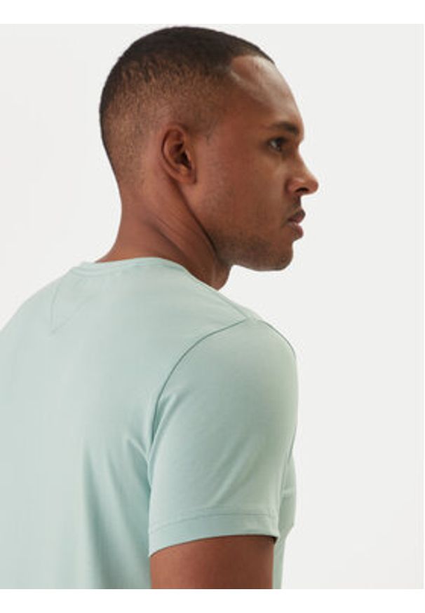 TOMMY HILFIGER - Tommy Hilfiger T-Shirt MW0MW10800 Zielony Slim Fit. Kolor: zielony. Materiał: bawełna