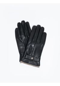 Big-Star - Rękawiczki męskie skórzane Paponi 906. Kolor: czarny. Materiał: skóra. Wzór: aplikacja. Sezon: zima. Styl: klasyczny, elegancki