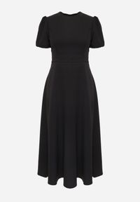 Born2be - Czarna Elegancka Sukienka VICES o Rozkloszowanym Kroju z Krótkim Rękawem Aezith. Okazja: na komunię, na wesele, na ślub cywilny. Kolor: czarny. Długość rękawa: krótki rękaw. Typ sukienki: proste, rozkloszowane. Styl: elegancki #2