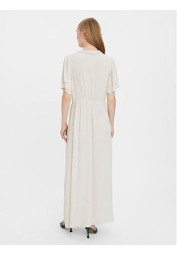 Vero Moda Sukienka letnia Gina 10277291 Écru Regular Fit. Materiał: wiskoza. Sezon: lato