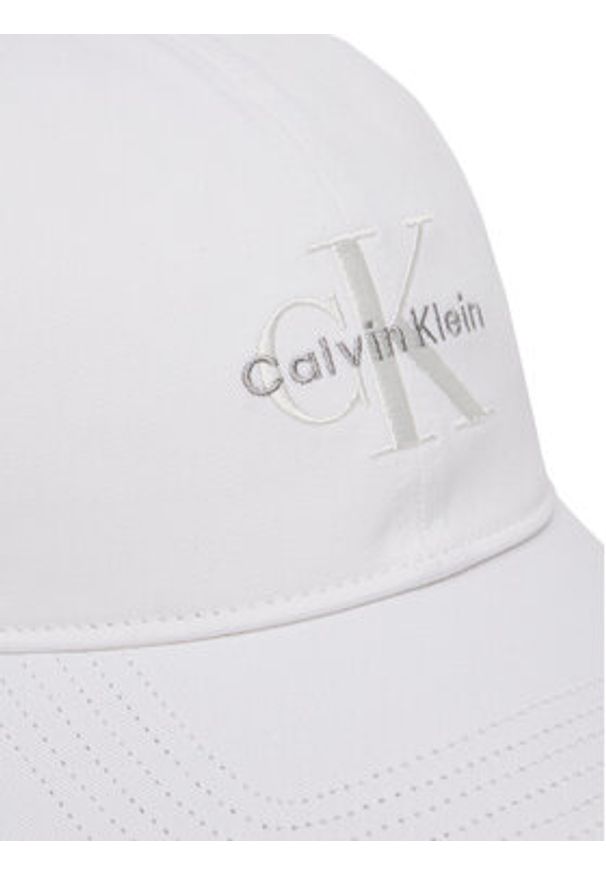 Calvin Klein Jeans Czapka z daszkiem Monologo LV04K5026G Biały. Kolor: biały. Materiał: materiał, bawełna
