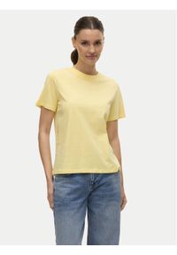 Vero Moda T-Shirt Paulina 10316991 Żółty Regular Fit. Kolor: żółty. Materiał: bawełna