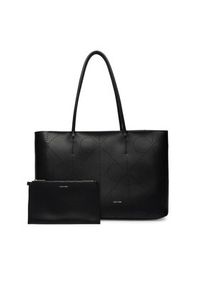 Calvin Klein Torebka Emblem Aop Perfor Lthr Tote LV04F3359G Czarny. Kolor: czarny. Materiał: skórzane #5