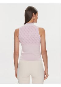 Guess Bluzka Lise W3YR26 Z37K0 Różowy Slim Fit. Kolor: różowy. Materiał: syntetyk #5