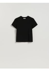 Reserved - T-shirt z aplikacjami - czarny. Kolor: czarny. Materiał: dzianina, bawełna. Wzór: aplikacja