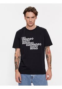 Hugo T-Shirt Davalon 50504936 Czarny Regular Fit. Kolor: czarny. Materiał: bawełna