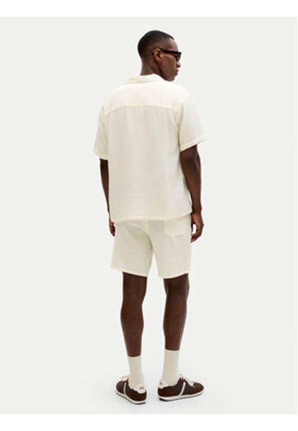 Jack & Jones Szorty materiałowe Jaiden 12274758 Biały Relaxed Fit. Kolor: biały. Materiał: bawełna