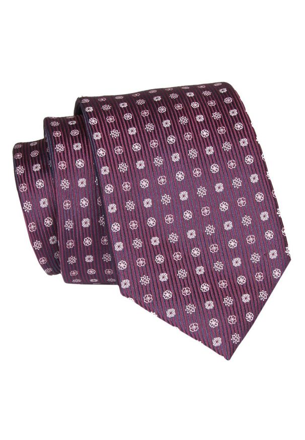 Męski Krawat - Bordo w Grochy - Angelo di Monti. Kolor: czerwony. Materiał: tkanina. Wzór: grochy. Styl: elegancki, wizytowy