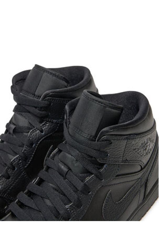 Nike Sneakersy Jordan Air 1 Mid 554724 091 Czarny. Kolor: czarny. Materiał: skóra