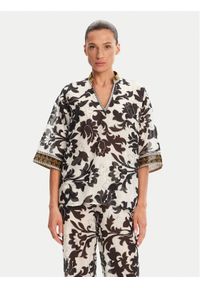 Devotion Twins - Devotion TWINS Bluzka Ethnic 025.004G Czarny Loose Fit. Kolor: czarny. Materiał: bawełna