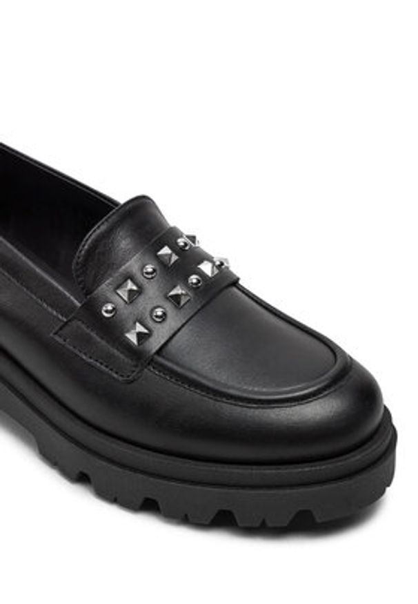 TwinSet - TWINSET Loafersy Mocassino 242GCJ024 Czarny. Kolor: czarny. Materiał: skóra