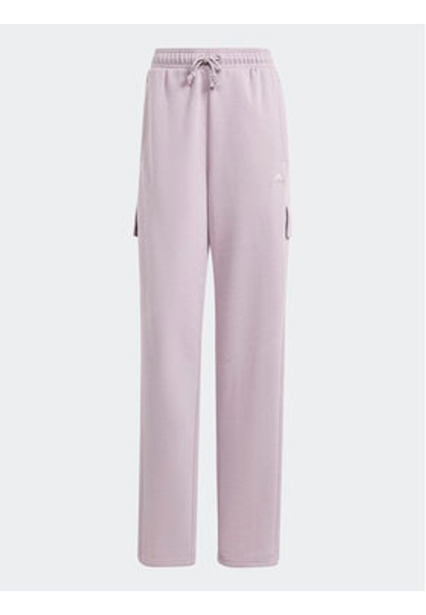 Adidas - adidas Spodnie dresowe ALL SZN Fleece Cargo IW1216 Fioletowy Loose Fit. Kolor: fioletowy. Materiał: bawełna
