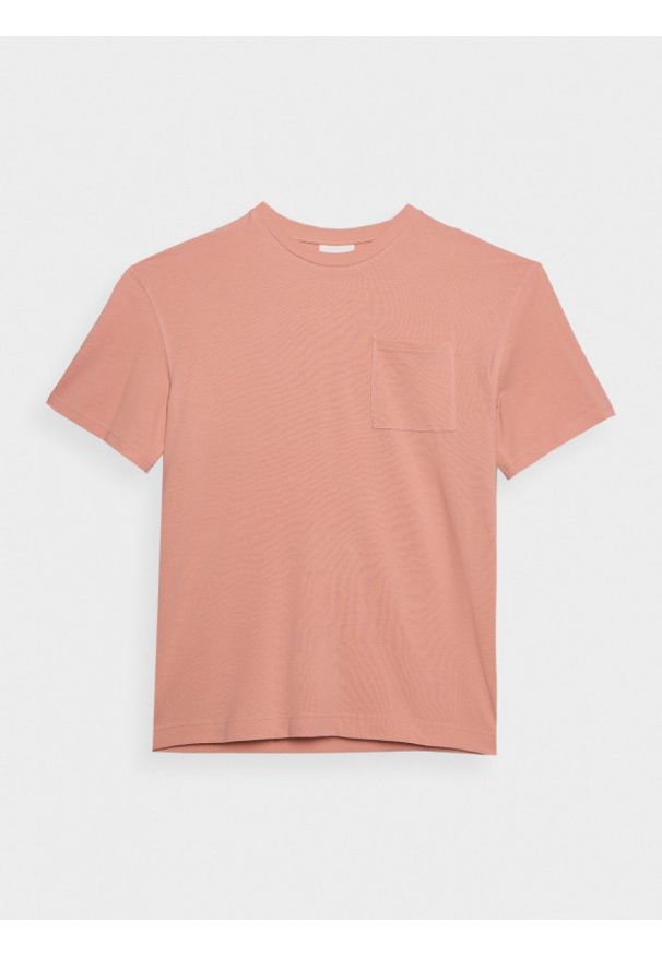 outhorn - T-shirt gładki męski - pomarańczowy. Okazja: na co dzień. Kolor: pomarańczowy. Materiał: bawełna, dzianina. Wzór: gładki. Styl: casual