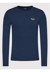 Pepe Jeans Longsleeve Original Basic 2 PM508211 Granatowy Slim Fit. Kolor: niebieski. Materiał: bawełna. Długość rękawa: długi rękaw #5