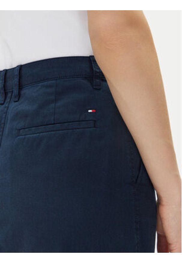 TOMMY HILFIGER - Tommy Hilfiger Spódnica midi Co Blend Midi Skirt WW0WW44726 Granatowy Regular Fit. Kolor: niebieski. Materiał: bawełna