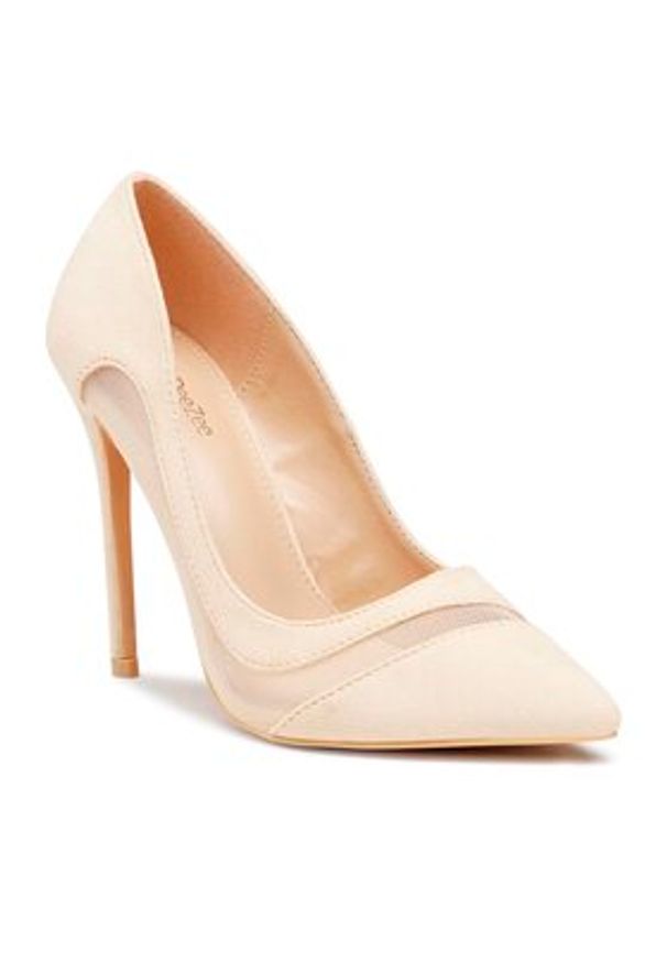 DeeZee Szpilki KL-92831-61A Beżowy. Kolor: beżowy. Materiał: materiał. Obcas: na szpilce