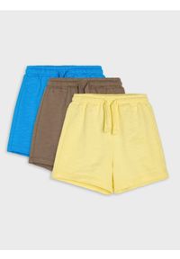 Sinsay - Bawełniane szorty 3 pack - kremowy. Kolor: kremowy. Materiał: bawełna #1