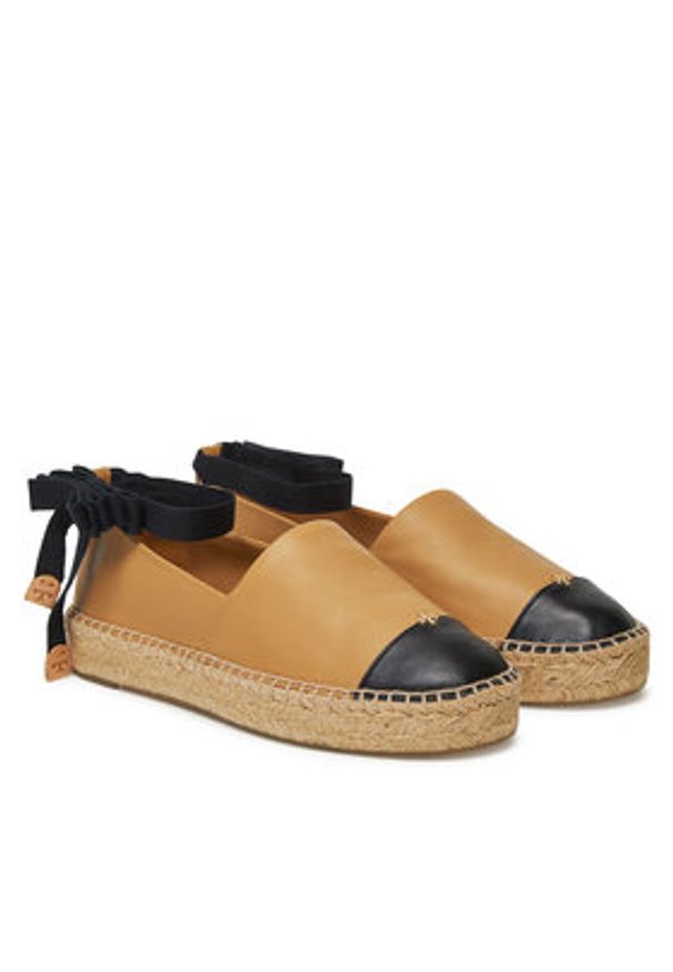 Tory Burch Espadryle 164724 Brązowy. Kolor: brązowy. Materiał: skóra