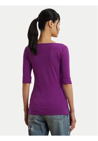 Lauren Ralph Lauren - LAUREN RALPH LAUREN Bluzka 200654963192 Fioletowy Slim Fit. Kolor: fioletowy. Materiał: bawełna