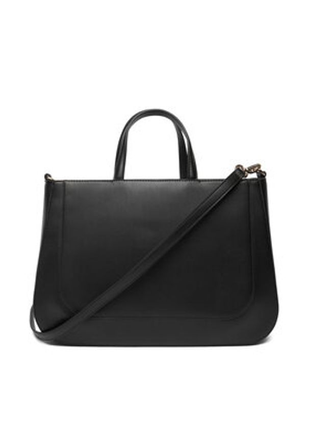 TOMMY HILFIGER - Tommy Hilfiger Torebka Th Glam Satchel AW0AW18145 Czarny. Kolor: czarny. Materiał: skórzane