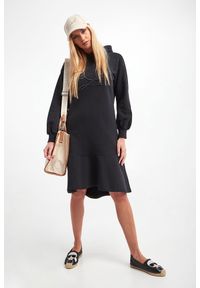 Karl Lagerfeld - SUKIENKA KARL LAGERFELD. Typ kołnierza: kaptur. Materiał: bawełna. Długość rękawa: długi rękaw. Wzór: haft. Długość: midi #1